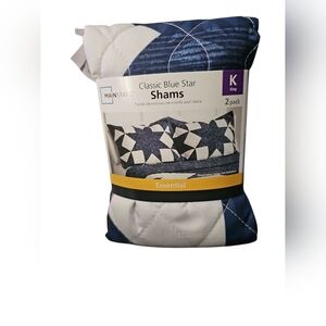 Mainstays Classic Blue Star Shams - King Size, 2 Pack